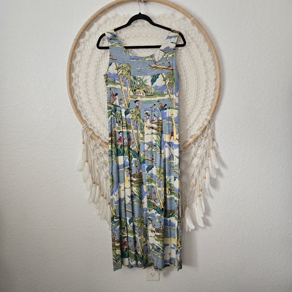 Reyn Spooner Vintage Hawaiian Maxi Sleeveless Resort Vacation Dress w/Pockets - Picture 6 of 9